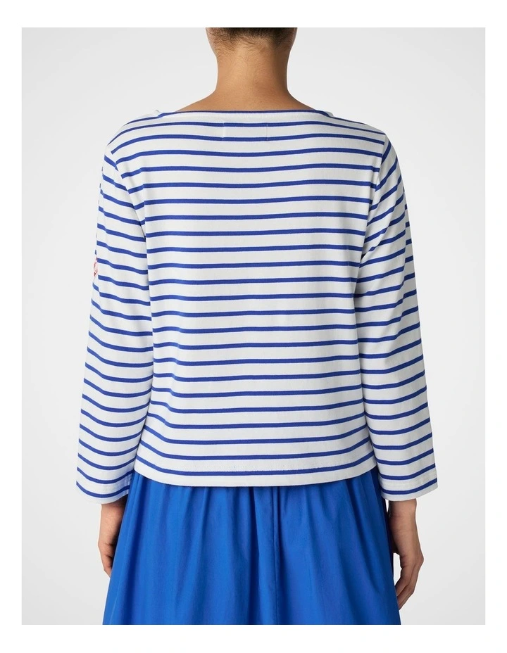 Breton Tee in Marine Stripe image 2