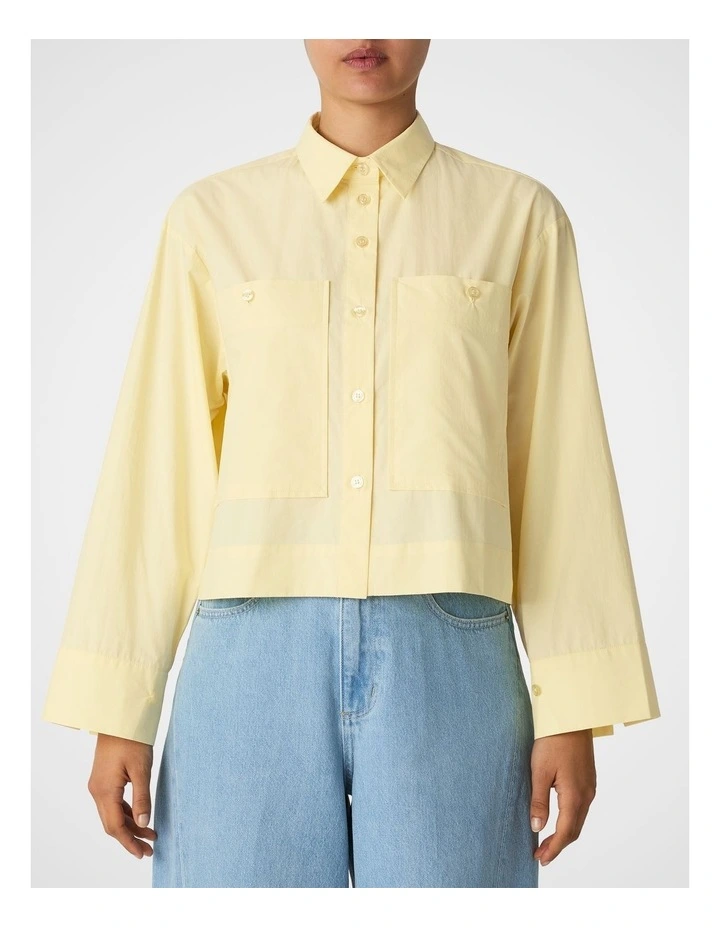 Cropped Pocket Shirt in Butter image 1