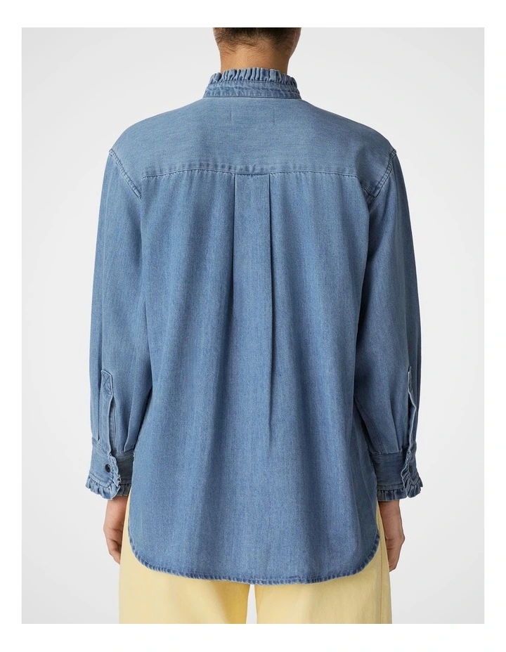 Ruffle Shirt in Indigo image 2