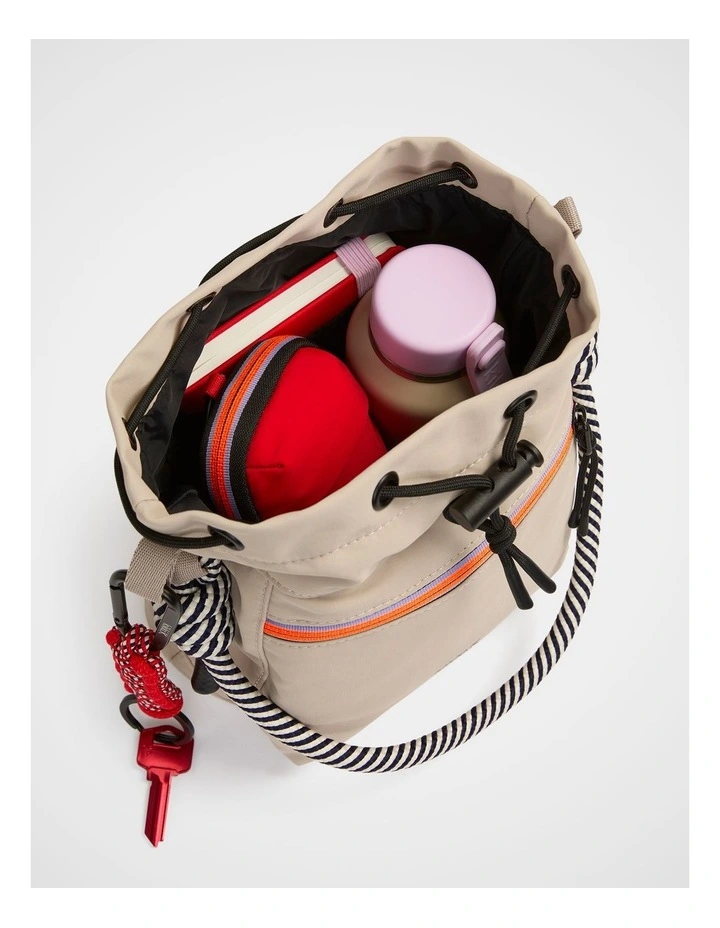 TREK. Mini Bucket Bag in Chalk image 3