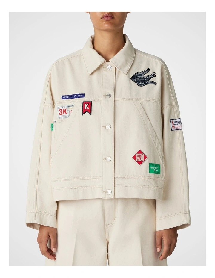 Mariner Denim Jacket in Ecru image 1