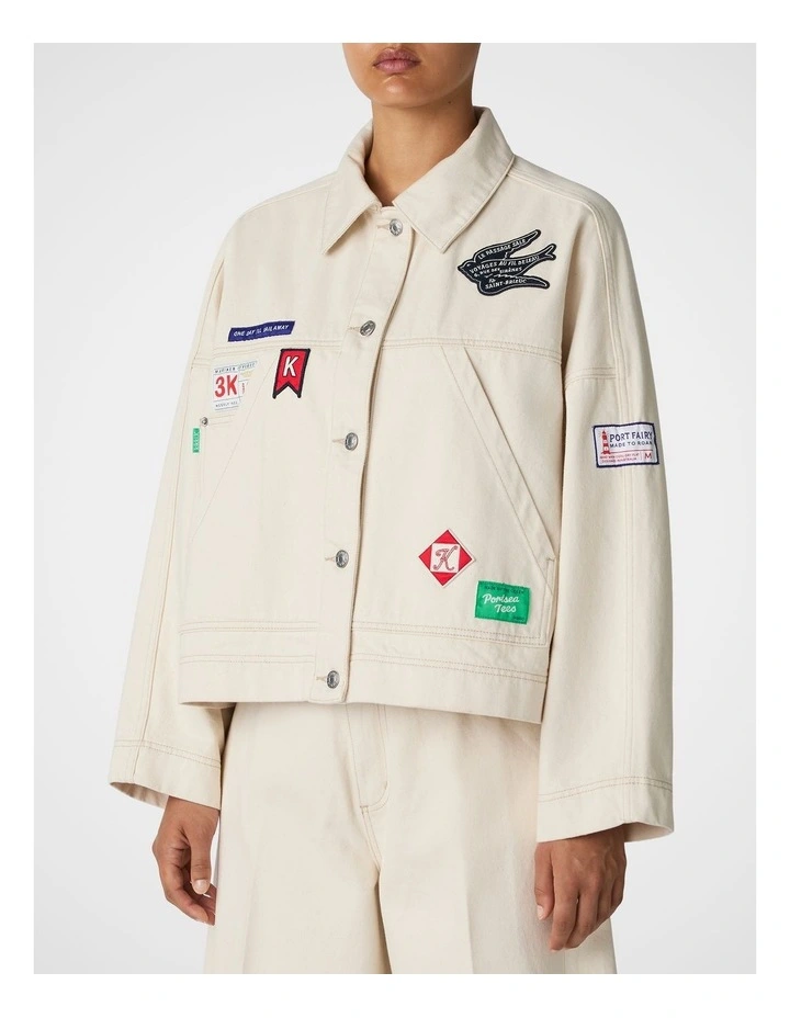 Mariner Denim Jacket in Ecru image 3