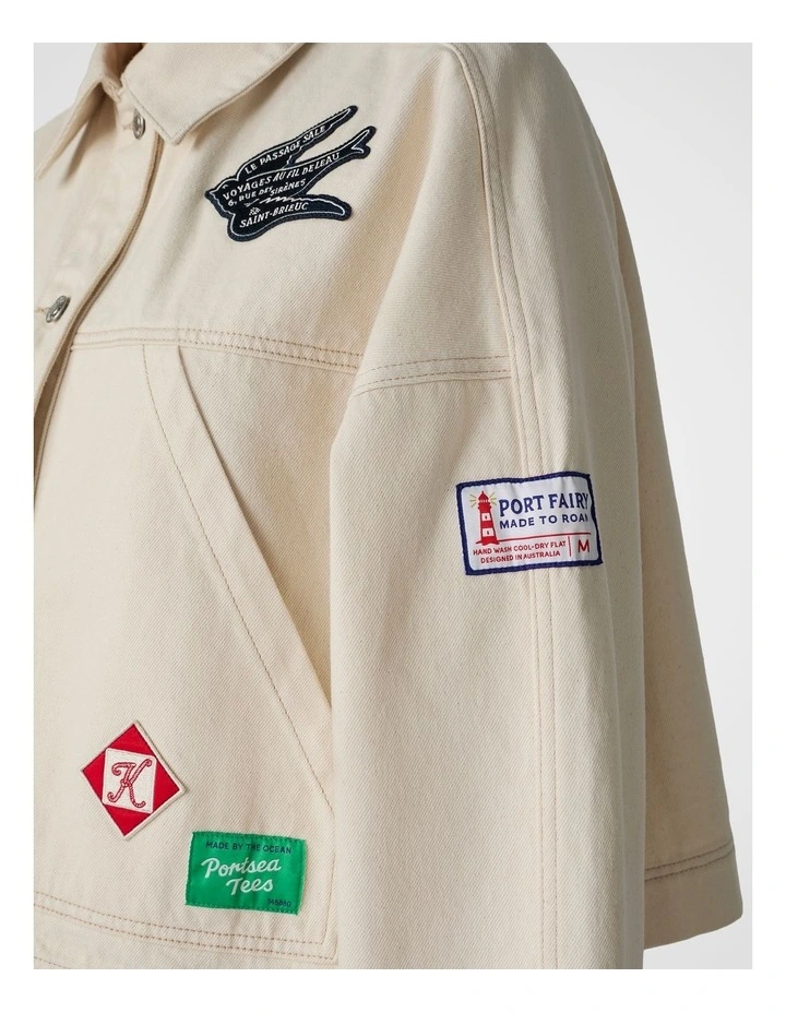 Mariner Denim Jacket in Ecru image 4