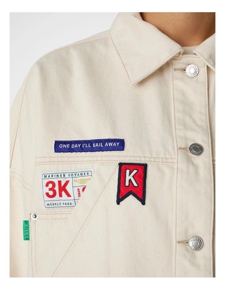 Mariner Denim Jacket in Ecru image 5