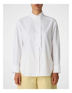 Ruffle Shirt in White