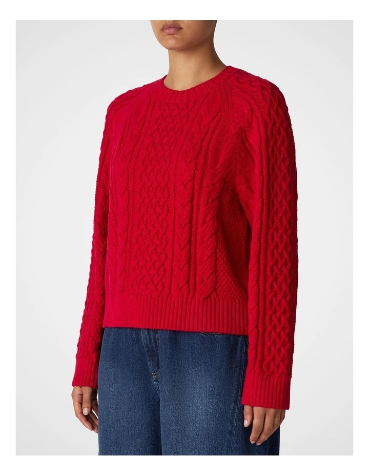 Voyage Cable Knit Jumper Poppy image 3