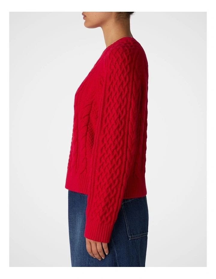 Voyage Cable Knit Jumper Poppy image 5
