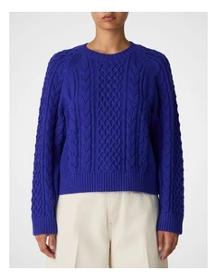 Voyage Cable Knit Jumper Marine