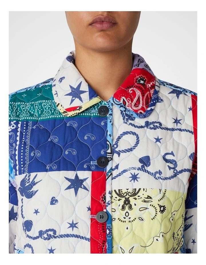 Bandana Quilted Jacket in Assorted image 4