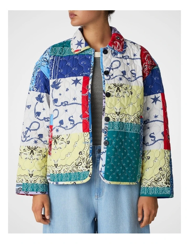 Bandana Quilted Jacket in Assorted image 6