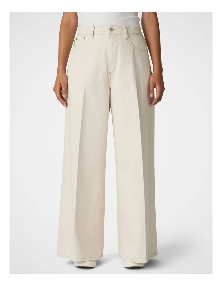 Super Wide Leg Jean in Ecru image 1