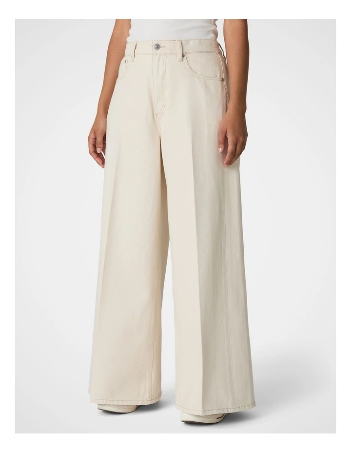 Super Wide Leg Jean in Ecru image 3