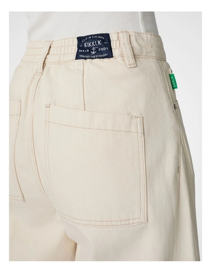 Super Wide Leg Jean in Ecru image 5