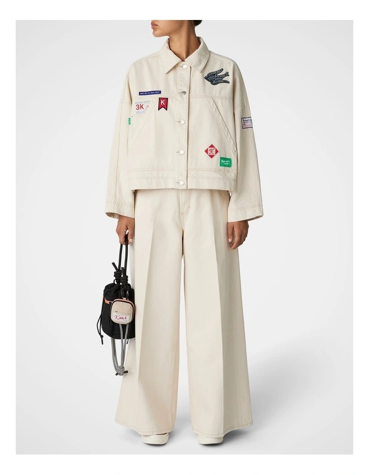 Super Wide Leg Jean in Ecru image 6