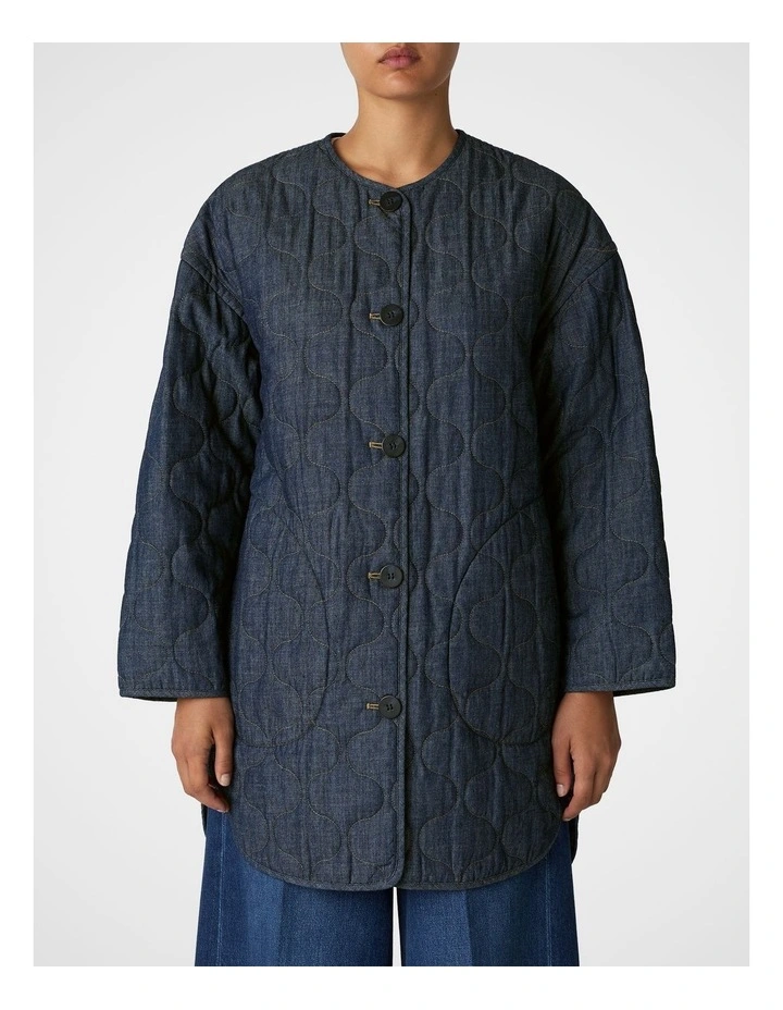 Chambray Reversible Coat in Indigo image 2