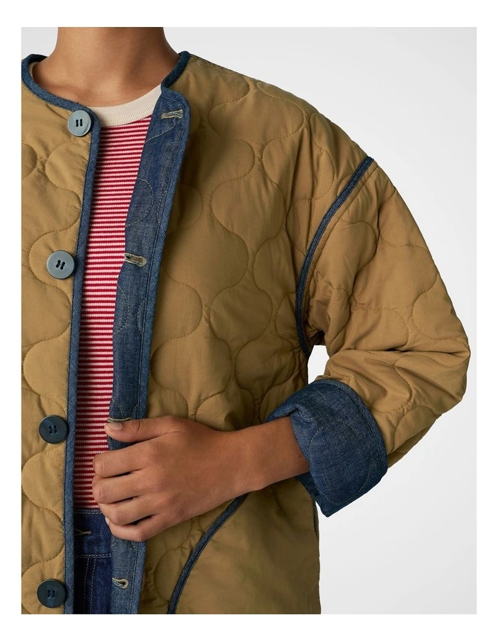 Chambray Reversible Coat in Indigo image 7