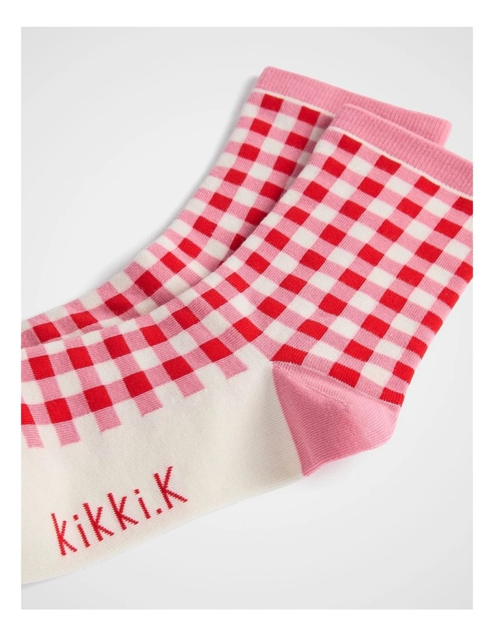Classic Socks in Red Gingham image 2