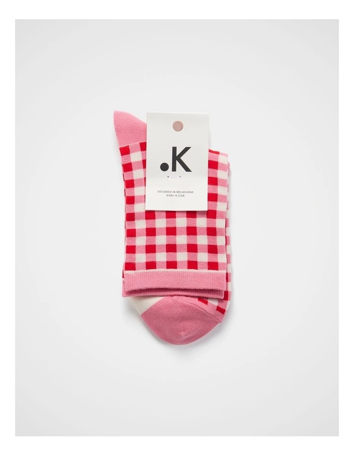 Classic Socks in Red Gingham image 3