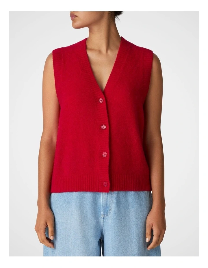 Cloud Knit Vest in Poppy image 1