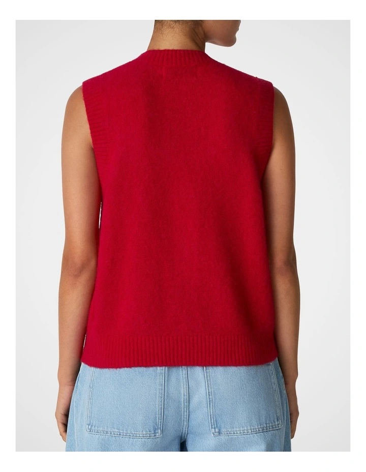 Cloud Knit Vest in Poppy image 2