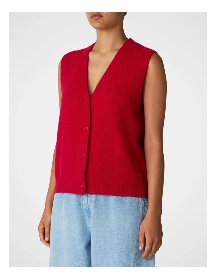 Cloud Knit Vest in Poppy image 3