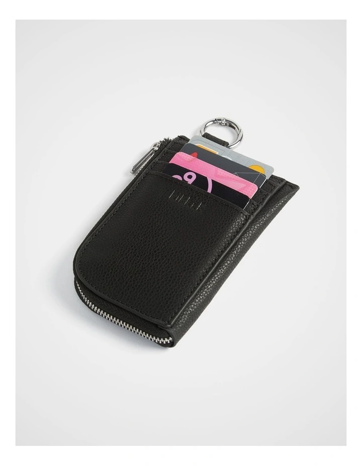 Zip Card Wallet in Black image 2