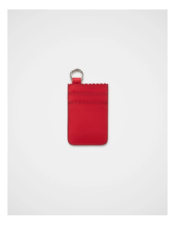 Mini Leather Card Wallet in Poppy image 1
