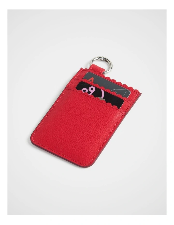 Mini Leather Card Wallet in Poppy image 2