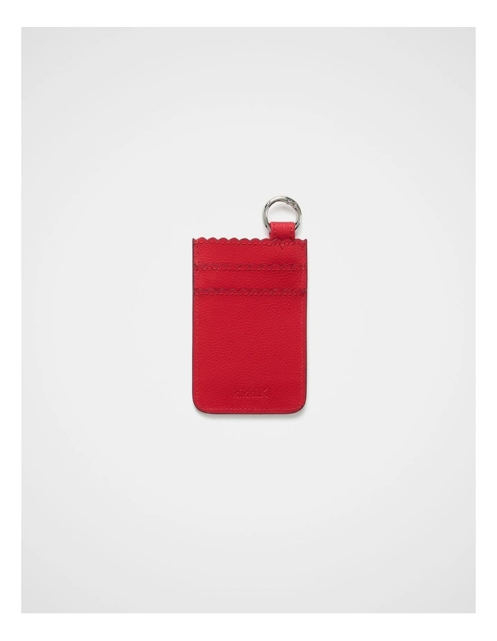 Mini Leather Card Wallet in Poppy image 3