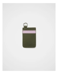 Mini Leather Card Wallet in Olive