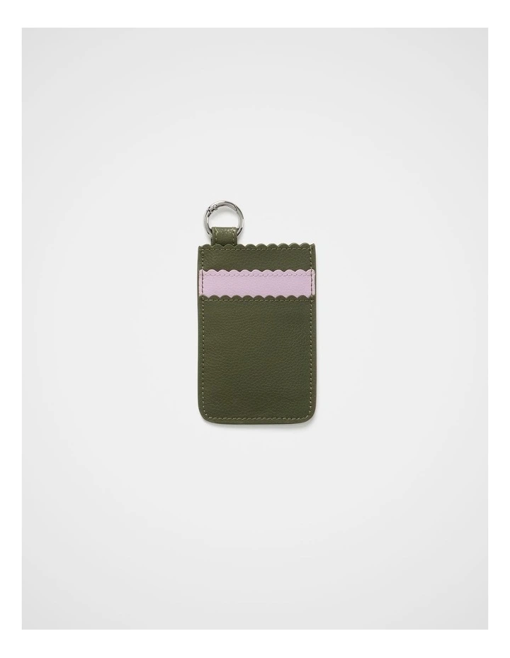 Mini Leather Card Wallet in Olive image 1