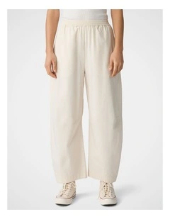 Twill Barrel Pant in Ecru
