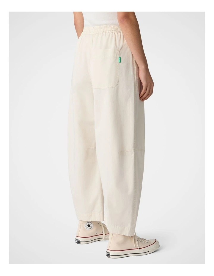 Twill Barrel Pant in Ecru image 2
