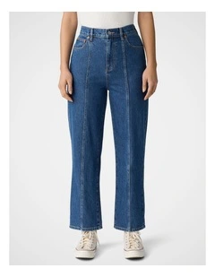 Straight Leg Jean in Mid Wash Denim