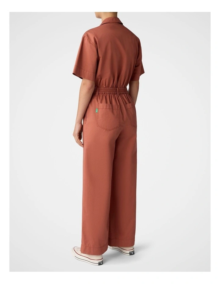 Twill Zip Jumpsuit in Cinnamon image 2
