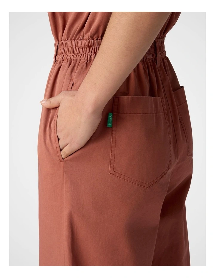 Twill Zip Jumpsuit in Cinnamon image 4