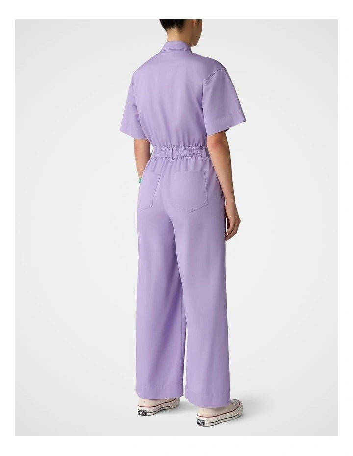 Twill Zip Jumpsuit in Violet image 2