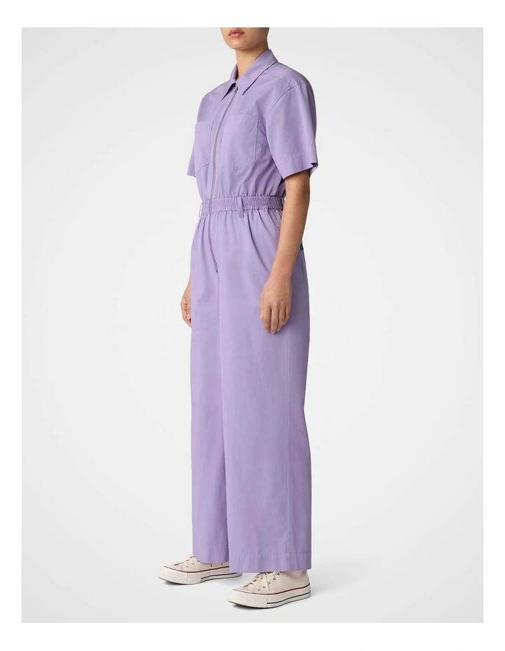 Twill Zip Jumpsuit in Violet image 3