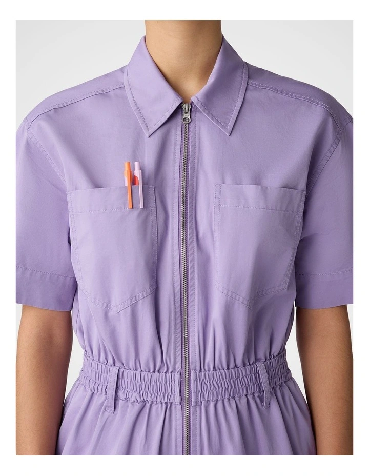 Twill Zip Jumpsuit in Violet image 4