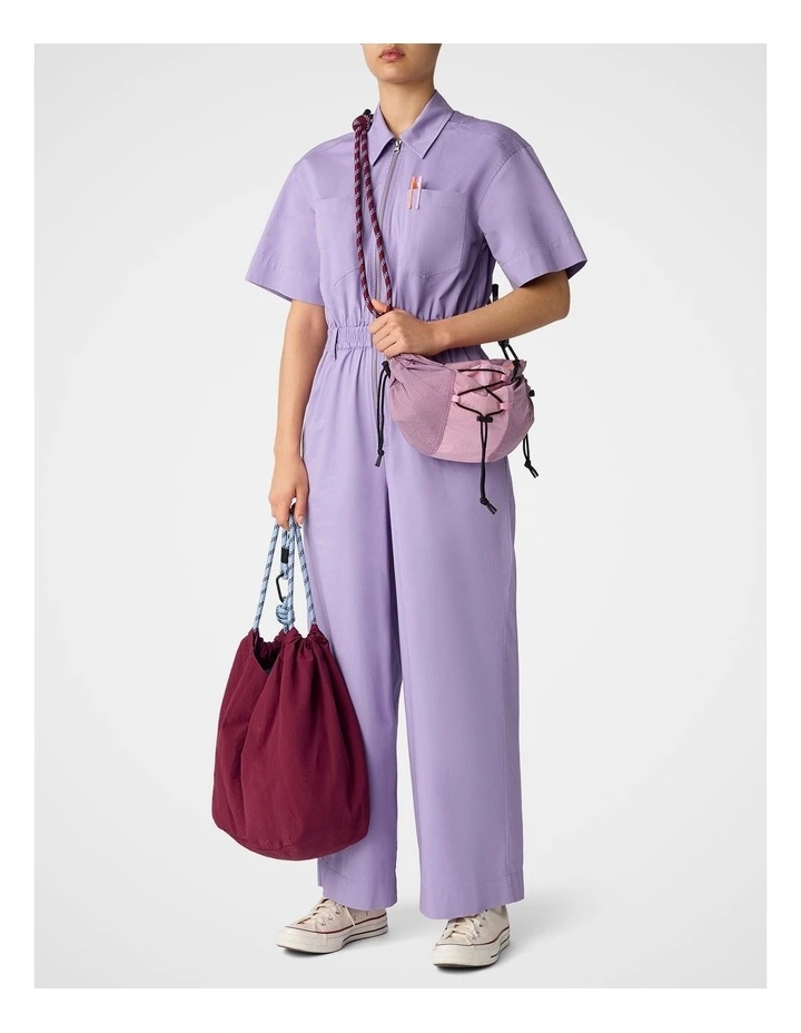 Twill Zip Jumpsuit in Violet image 5