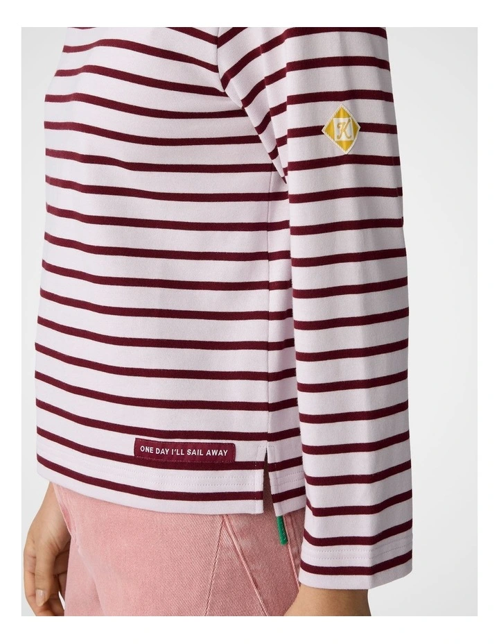 Breton Stripe Tee in Raisin image 4