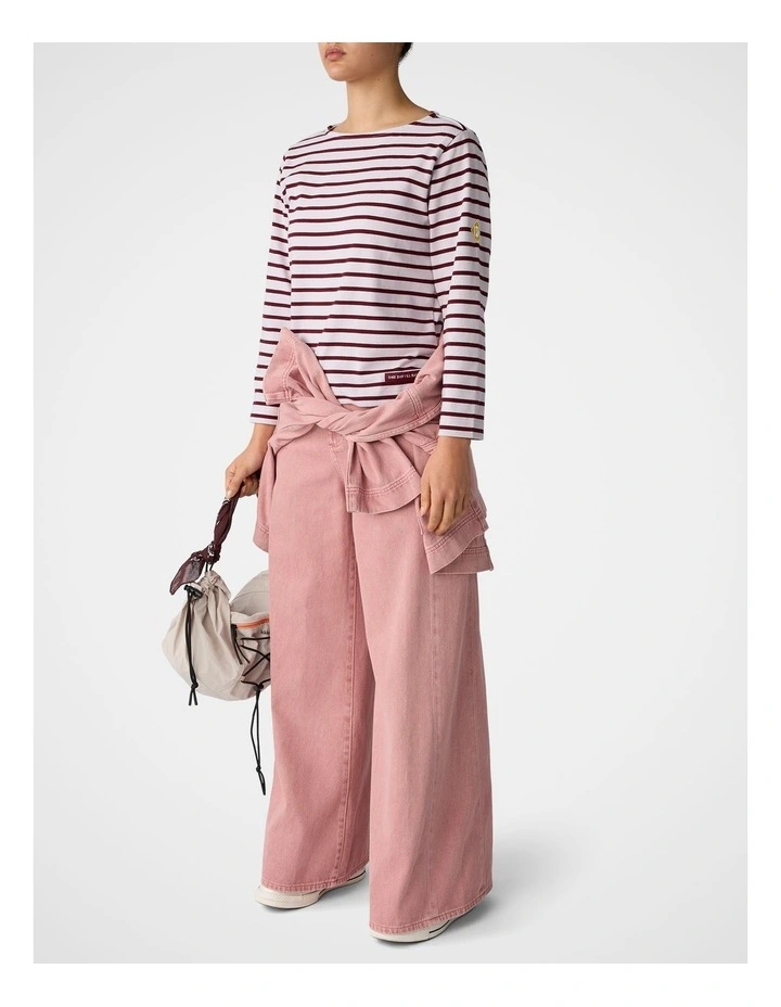Breton Stripe Tee in Raisin image 5