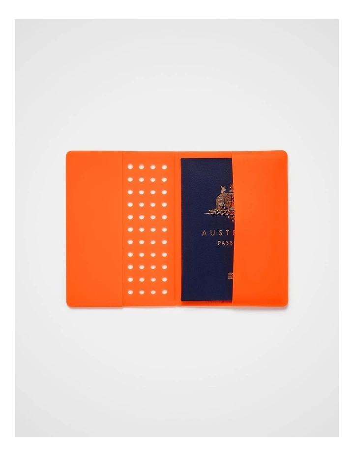 TREK. Silicone Passport Holder in Orange image 2