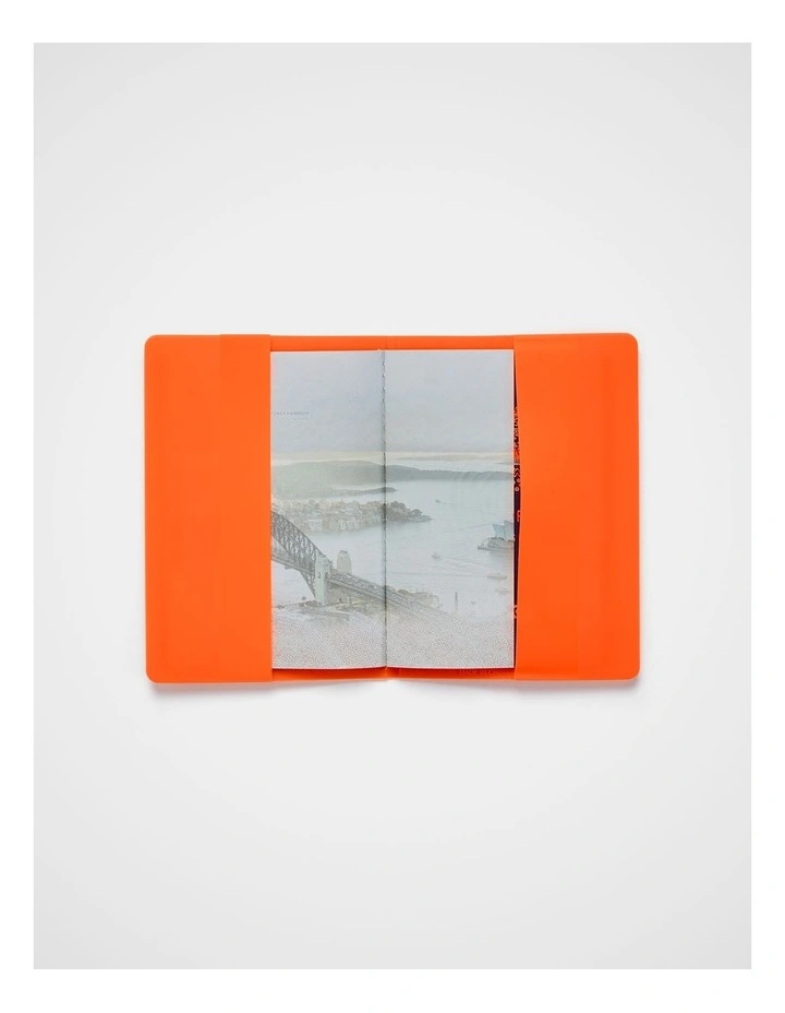 TREK. Silicone Passport Holder in Orange image 3