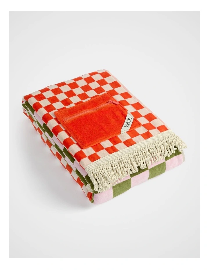Checker Beach Towel in Assorted image 1