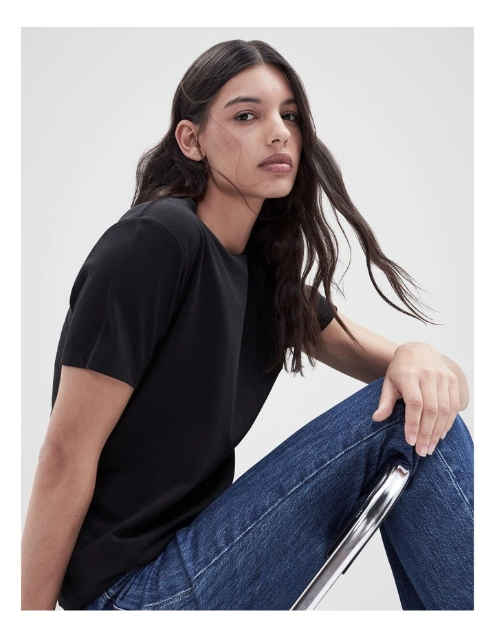 The Classic Crew Tee in Black image 4