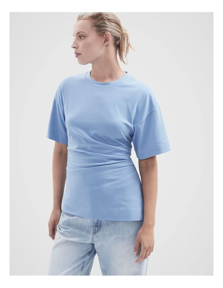 Drape Detail Tee in Blue image 1