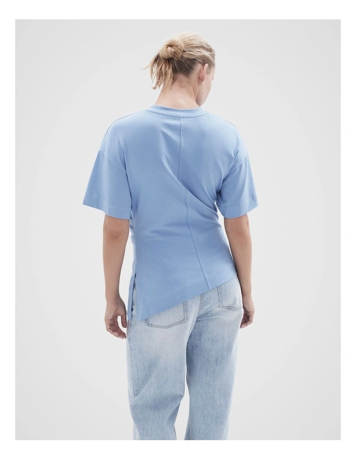 Drape Detail Tee in Blue image 2