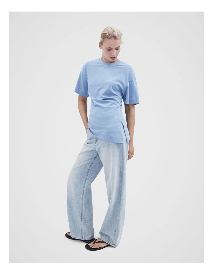 Drape Detail Tee in Blue image 3