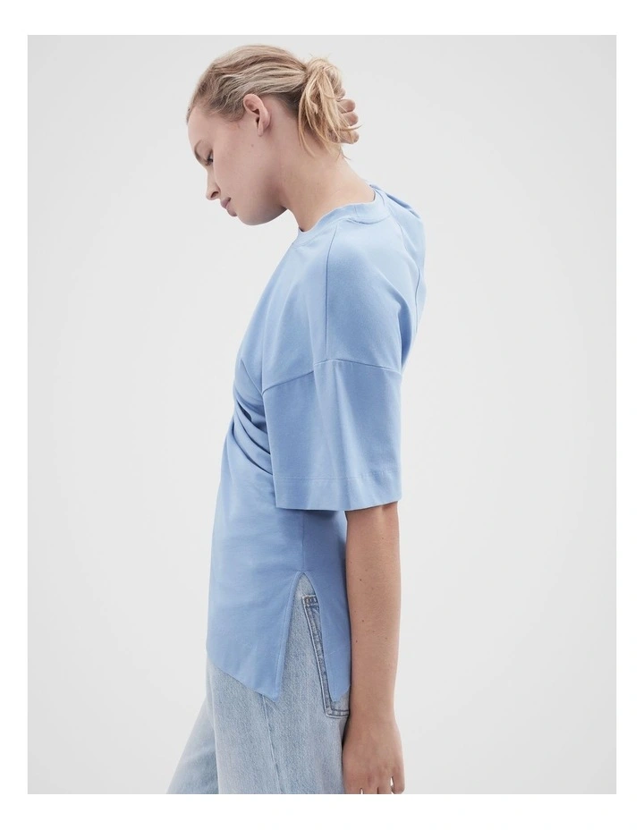Drape Detail Tee in Blue image 4